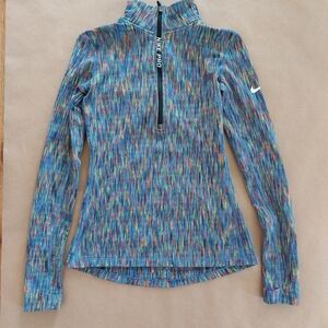 Nike Pro Running Warm Patterned Quarter-Zip Top Womens S